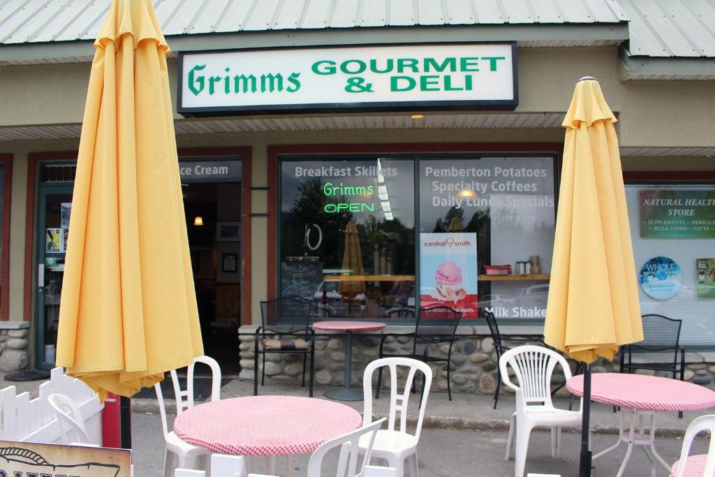 Grimms Gourmet & Deli storefront — Pemberton BC