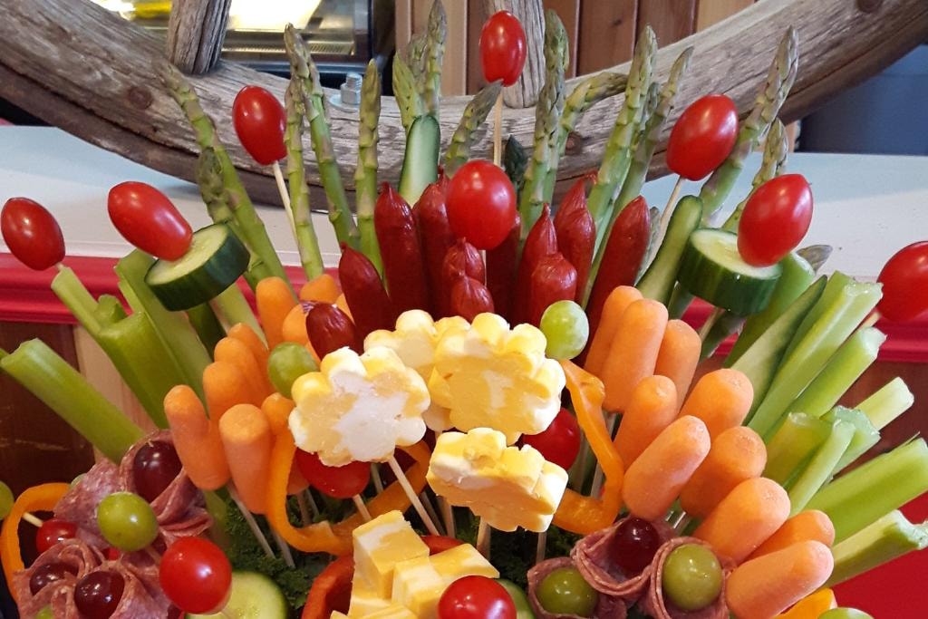 Catering veggie and charcuterie display — Grimm's Deli